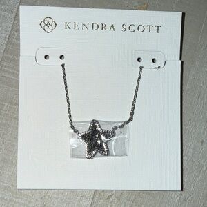 Kendra Scott Jae Star Necklace In Platinum Drusy And Rhodium Plated